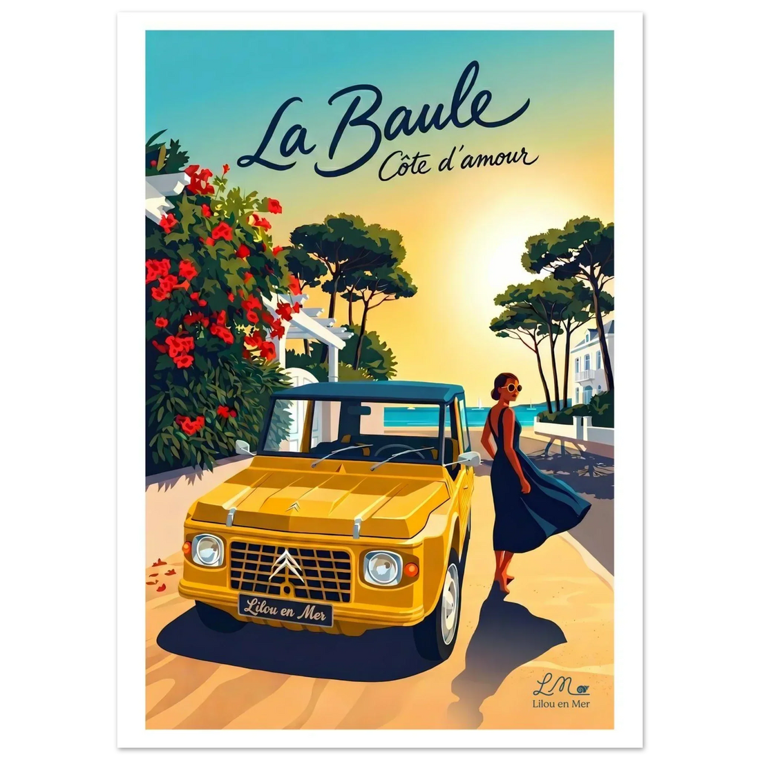 Affiche côtière Côte d'Amour par Nelly Roger – Lilou en Mer