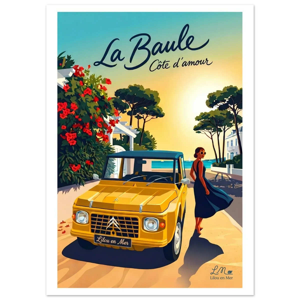 Affiche côtière Côte d'Amour par Nelly Roger – Lilou en Mer